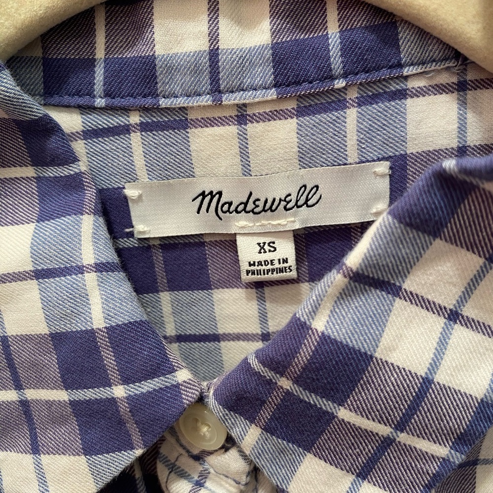Madewell Split Back Button Front Plaid Top - image 7